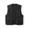 IEFB Mäns Fiske Vest Fashion Multi Pocket Functional Tactical Vest Kläder Hip Hop Waistcoat för Man 9Y5129 210524