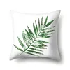 Plante verte feuille polyester impression simple face housse de coussin décor à la maison canapé oreiller chaise de bureau dossier taie d'oreiller coussin/décoratif