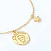 Personalised Ladi Tiny Round Bracelet Gold Plated S925 Sterling Sier Disc Coin Pendant Bracelet