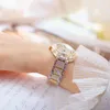 Mode Armband Horloges Rvs Rhinestone Crystal Dames Quartz Horloge Vrouwen Jurk Klok Dropshiping Montre Femme