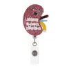Newest Custom Key Ring Nurse Rhinestone Retractable ID Holder For Name Card Accessories Badge Reel With Alligator Clip