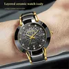 Watch For Men LIGE Fashion Men Ceramic Quartz Clock Mens Watches Top Brand Luxury Diamond Waterproof Quartz Clock+Box 210527