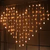 Decoraciones navideñas LED cadena de luces 220V blanco cálido luces en forma de corazón cuerdas boda amor cortina 6 colores