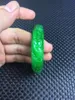 Bangle Real Jade Natural Handmad 7A Emerald Hand Carved Pattern Flower Green Bangles Women Bracelet Melv22