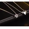 925 Sterling Silver Necklace Dubbelskiktskedja Zirkonhjärthängen Halsband för kvinnor Kolye Choker S-N157
