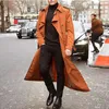 Мужские Тренчи Пальто Мужская Куртка Мужское Пальто Повседневное Slim Fit Ветровка Плюс Размер Твердые Длинные Модные Зимние Homme