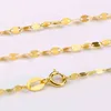 YUNLI Real 18K Gold Jewelry Necklace Simple Tile Chain Design Pure AU750 Pendant for Women Fine Gift 220119