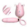 Rose fitta massage suger vibratorer våt slickar dubbla huvuden dildos vibrator kvinnliga sex leksaker klitoris bröstvårtor stimulator gspot f2488741