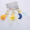 Cute Sun Star Moon Keychain PVC Soft Rubber Cartoon Key Chain Car Bag Keychains Gift for Girl And Women G1019