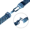 Cinturini per orologi Fashion Blue 20/22 / 24mm Cinturini per orologi in acciaio inossidabile solido Chiusura pieghevole con cinturino di ricambio per cinturini in metallo di lusso HQ di sicurezza Deli2