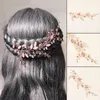 Fermagli per capelli Barrettes Foglia Fascia per capelli Fatti a mano Disegno floreale Copricapo Dolce Corona da sposa Accessori a cerchio per le donne da sposa LB