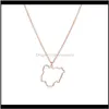 & Pendants Drop Delivery 2021 10Pcs Outline Federal Republic Of Nigeria Map Necklace Africa Country Nigerian Continent Pendant Chain Necklace