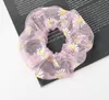 NEUE Frauen elastische Kawaii Mesh Haarbänder Krawatte Gummi Mädchen Druck Blumenspitze Scrunchie Pferdeschwanz transparente Tüll Haarschmuck Epacket