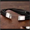 Bracelets Jewelrybracelet For Men Fashion Stainless Steel Multi-Layer Leather Rope Bangles Magnetic Clasp Charm Jewelry Wholesale Man Aessori