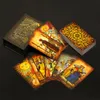 Glasierte Goldkarten Spiel Kunststoff Wasserdichte Tarot Full English Edition Magierdeck