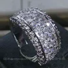 Taille 6/7/8/9/10 bijoux de luxe complet AAA CZ 10kt or blanc rempli femmes pierres simulées mariage bague de mariée