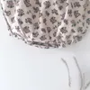 Simpatico body per neonato stampato floreale autunno manica lunga in cotone per neonate tuta con cappello abiti per bambina 210413