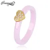 Bröllopsringar härliga hjärtkeramiska rosa blå för kvinnor eleganta smycken 3mm frisk romantisk modedesignfest 7712032