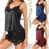 Dames Pyjama Mujer Satin Tops Shorts Sexy Nachtkleding Pyjama Vrouwelijke Nachtkleding Sets Lace Up Mouwloze Strapless Pijamas Lingerie Q0706