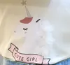 Barn Prinsessan Kläder uppsättningar 2021 Sommarflicka Tecknad filmbubbla ärm Topp T-shirt + Lace Denim Mini Skirt 2pcs Suits Söt Kids Outfits S1158