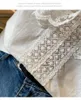 Kadın Bluz Gömlek Yaz Kadın Hippi Moda Dantel Fırfır Şifon V Boyun Kısa Kollu Kadın Blusas Bayan Giyim 50g