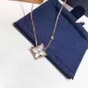 S925 Sterling Silver Four Leaf Clover Necklace Female Flower Diamond Clavicle Chain Valentine's Day Gift for Girlfriend3179