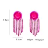 Dangle Lustre Rose Top Bijoux De Mode Pour Femmes Boucles D'oreilles À La Main Strass Personnalité Tendance Fille Premier Cadeau Choix Accessoires Boucles D'oreilles