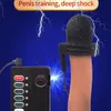 Sterke elektrische schok glans massage cup penis electro stimulatie vertraging mouw mannelijke masturbatie intieme sex producten x0728