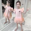 Sukienka dla dziewcząt letnia 2021 Girl Girl Dresses Tiulle Księżniczka na ubrania 4 5 6 7 8 9 10 11 12 lat Girl039S4968663