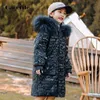-30 Degrees Russia Winter Jacket 2020 Baby girl down outerwear Vestiti per ragazze per Capodanno Abbigliamento per bambini 5-12 anni H0909