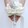 Wedding Flowers Bouquets Crystal Satin Holding Artificial Ribbon Bridal Bridesmaid Diamond Bouquet Flores De Boda W445