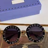 Womens sunglasses 0113 classic fashion party shopping style beige letter frame with little bee 0113S female top quality UV 400 round lens glasses