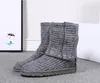 Горячие Продажи Женщины Снежные Кардировки Сапоги 5819 Вязание Обувь Высокие короткие 2 в 1 Бесплатная перегрузка U2021