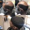 15mm afo man 360波0.06mm vloopedインドの人間の髪の毛超薄い耐久性のある皮膚Puベースの男性用自然なヘアライン