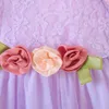 Criança bebê crianças menina vestido ruched laço floral tulle vestido princesa vestidos bebê menina roupa bebê traje bebes # 55 q0716