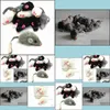 Cat Toys Real Rabbit Fur voor Cat Toys Mouse met geluid 1PC Mix Color Drop levering HU01D