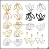 Studörhängen smycken 10 par öronjacka lotusblomma för kvinnor och flickor sätter känsliga öron enkel chic droppleverans 2021 kmuti