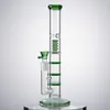 Klare blaue grüne Wasserpfeifen Triple Comb Perc Heady Glass Beaker Bong Oil Dab Rigs 18,8 mm weibliche Gelenkwasserpfeifen mit Schüssel HR316