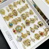 14k Gold Rings Floor Stall Goods Solitaire Ring Whole Fashion Exaggerated Jewelry 36pcs Mixed Batch 16-20 Size2969