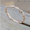 Wedding Rings jewelry New Style Round diamond Rings For Women Thin Rose Gold Color Rope Stacking in Stainless Steel9517284