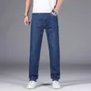 SHAN BAO Gerade, lockere, leichte Stretch-Jeans, Sommer, klassischer Stil, Business-Casual, junge Herren, dünner Denim 210716