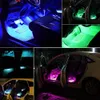 Car LED Strip Light 4 stycken DC 12V 48 72 Multicolor Interior Music Underdash Lighting Kit med ljud aktiv