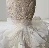 2022 Luksusowe Warstwowe Ruffles Syrenki Suknie Ślubne Kryształy Zroszony Koronki Appliqued Wspaniałe Suknie Ślubne Paski Sweetheart Neck Lace-Up Custom Made Bride Dress