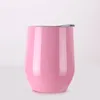 Rödvin kopp rostfritt stål varmt kaffe rån Tumbler dubbel vägg ägg form söt med lock vatten isolerad multi färg termo wht0228