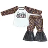 Boutique Kids Clothes Girl Set Leopard Fashion Toddler Baby Girls Designer Clothes Sequins Bell Bottom Outfits High Quality Childr7671903