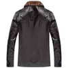 男性カジュアルファーカラージッパー厚い革のジャケットの男性の屋外の肥厚フェイクの毛皮の暖かい防風ウィンターコート211119