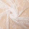 Винтаж белый кружевной таблицы ткань свадебные вечеринки декор полупрозрачный чехол вышитая ткань для дома 150 * 300см 211103