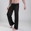 Herren-Nachtwäsche, lässige Mesh-Pyjamas, ultradünne Männer, durchsichtige Hosen, transparente, lange, sexy Hosen für Herren