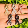 Charmes 5pcs Cancer du sein Conscience du ruban Charme pour les femmes Bracelet Collier Faire des bijoux en laiton d'or