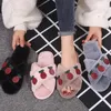 Slippers Fashion Plush Women’s Walk for Autumn and Winter Net Net Red Rhinestone Paneapple Raggle